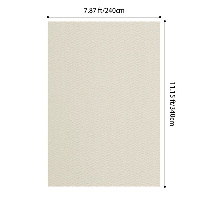 Nordic Textured Wool Blend Area Rug – Cream and Pearl Gray High-Low Weave