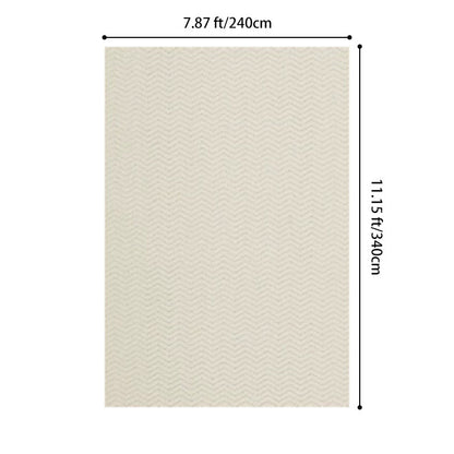 Nordic Textured Wool Blend Area Rug – Cream and Pearl Gray High-Low Weave