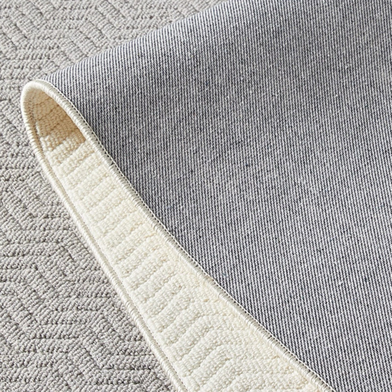 Nordic Textured Wool Blend Area Rug – Cream and Pearl Gray High-Low Weave