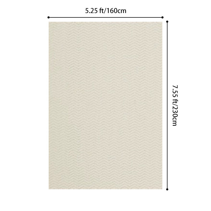 Nordic Textured Wool Blend Area Rug – Cream and Pearl Gray High-Low Weave