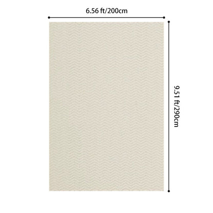Nordic Textured Wool Blend Area Rug – Cream and Pearl Gray High-Low Weave