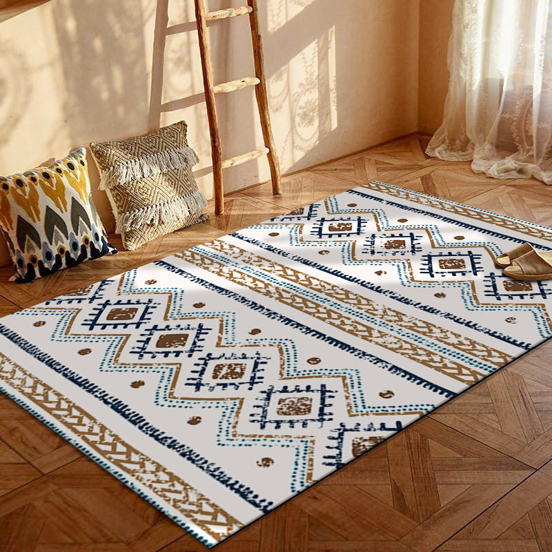 Bohemian Persian Velvet Area Rug – Multicolor Vintage Print Machine Washable Rug