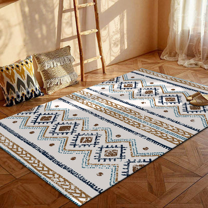 Bohemian Persian Velvet Area Rug – Multicolor Vintage Print Machine Washable Rug
