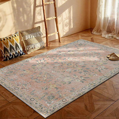 Bohemian Persian Velvet Area Rug – Multicolor Vintage Print Machine Washable Rug