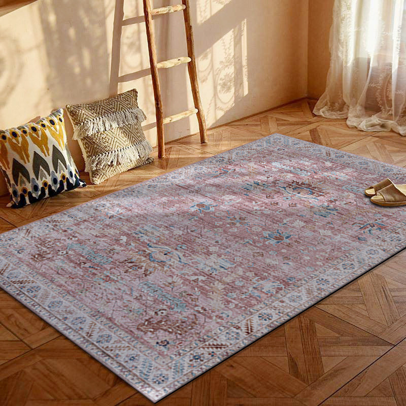 Bohemian Persian Velvet Area Rug – Multicolor Vintage Print Machine Washable Rug
