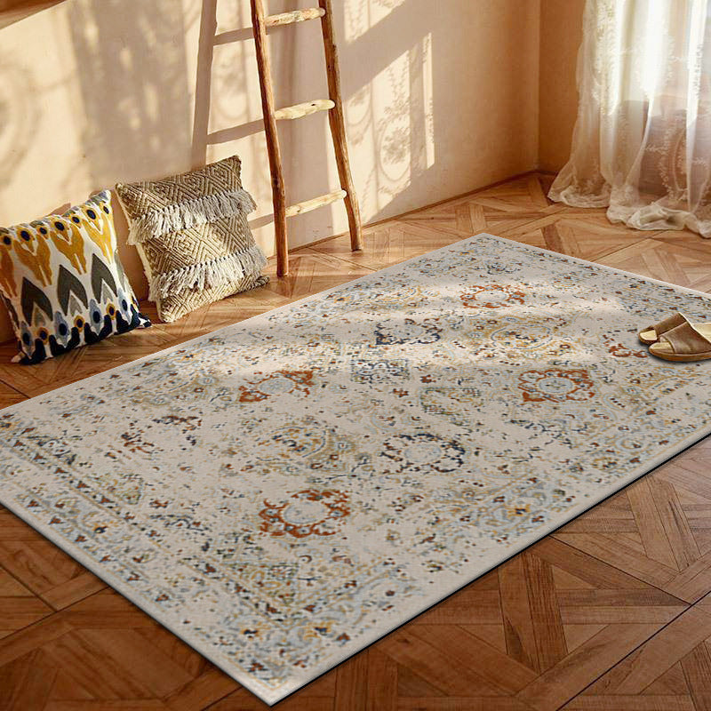 Bohemian Persian Velvet Area Rug – Multicolor Vintage Print Machine Washable Rug