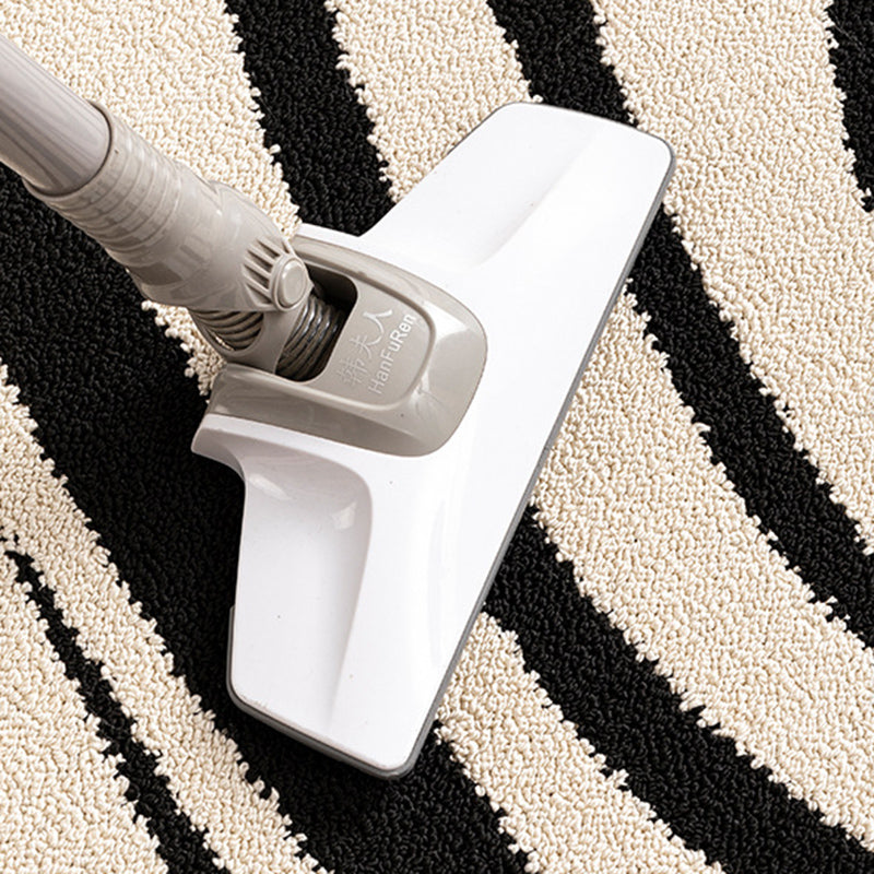 Modern Minimalist Black and White Area Rug – Waterproof Polypropylene Non-Slip Rug