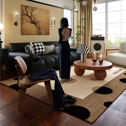 Minimalist Velvet Area Rug – Brown, Black and Khaki Waterproof Non-Slip Carpet