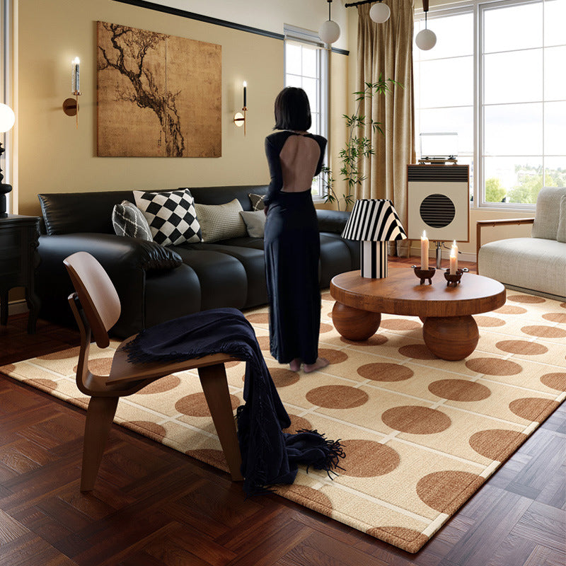 Minimalist Velvet Area Rug – Brown, Black and Khaki Waterproof Non-Slip Carpet