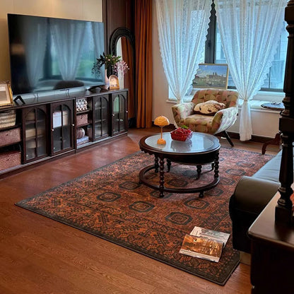 Minimalist Velvet Area Rug – Brown, Black and Khaki Waterproof Non-Slip Carpet
