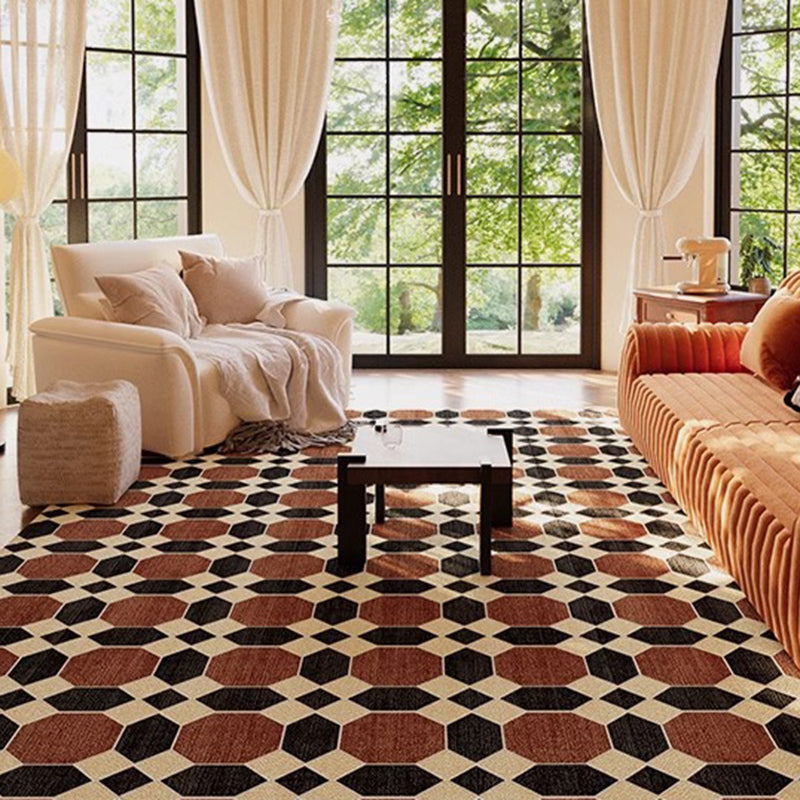 Minimalist Velvet Area Rug – Brown, Black and Khaki Waterproof Non-Slip Carpet