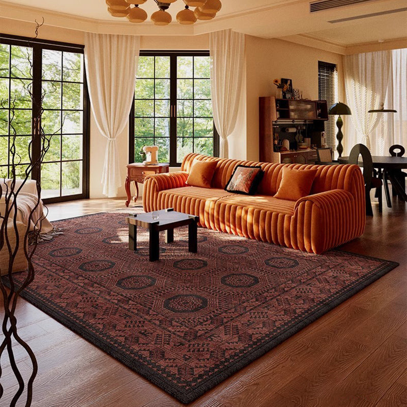 Minimalist Velvet Area Rug – Brown, Black and Khaki Waterproof Non-Slip Carpet