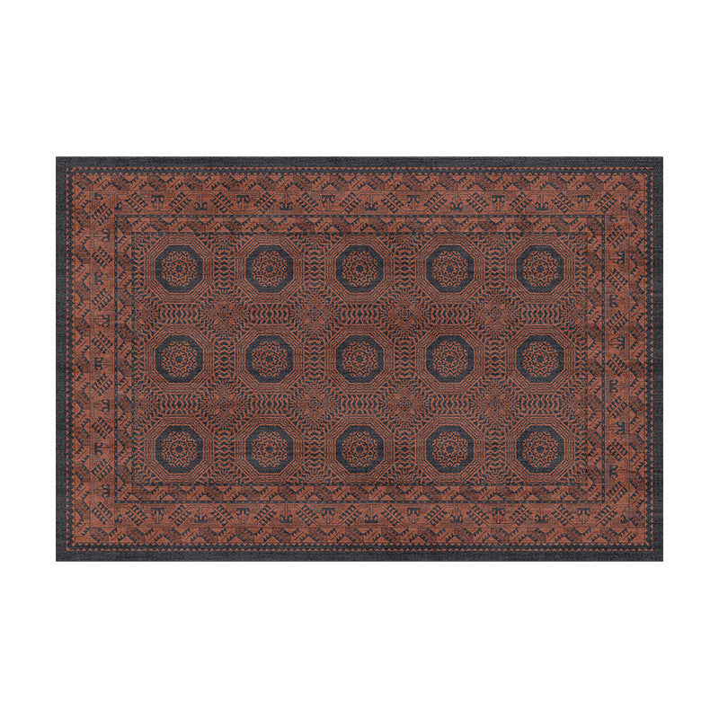 Minimalist Velvet Area Rug – Brown, Black and Khaki Waterproof Non-Slip Carpet
