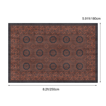 Minimalist Velvet Area Rug – Brown, Black and Khaki Waterproof Non-Slip Carpet