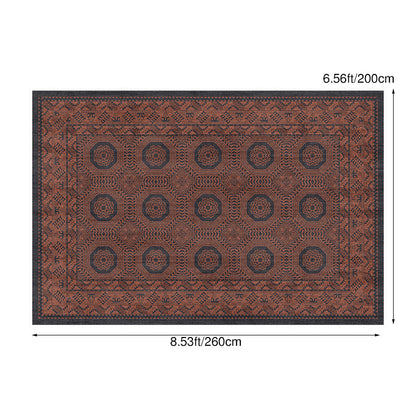 Minimalist Velvet Area Rug – Brown, Black and Khaki Waterproof Non-Slip Carpet