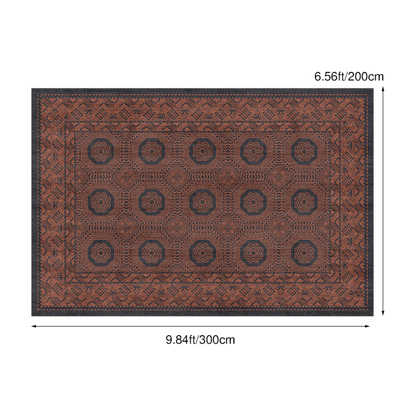 Minimalist Velvet Area Rug – Brown, Black and Khaki Waterproof Non-Slip Carpet