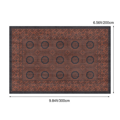 Minimalist Velvet Area Rug – Brown, Black and Khaki Waterproof Non-Slip Carpet