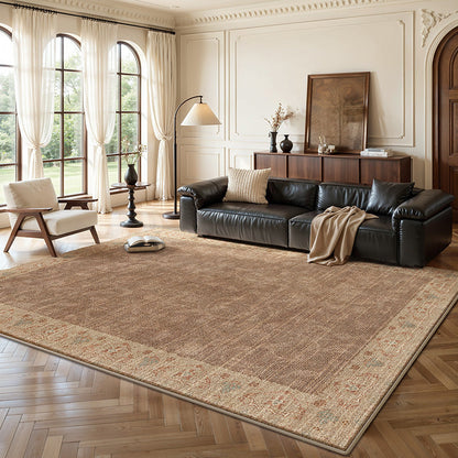 Hearth & Heritage Vintage Area Rug – Ivory and Khaki Printed Non-Slip Rug