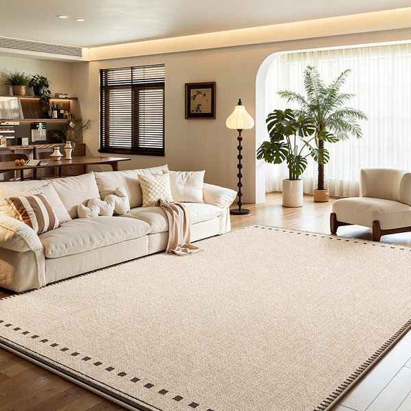 Nordique Cloud Faux Cashmere Area Rug – Ivory Non-Slip Printed Rug for Living Room