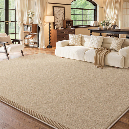 Nordique Cloud Faux Cashmere Area Rug – Ivory Non-Slip Printed Rug for Living Room