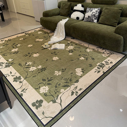 Versailles Muse French Medallion Area Rug – Beige and Sage Waterproof Non-Slip Rug