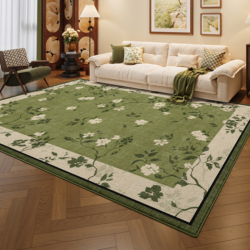 Versailles Muse French Medallion Area Rug – Beige and Sage Waterproof Non-Slip Rug