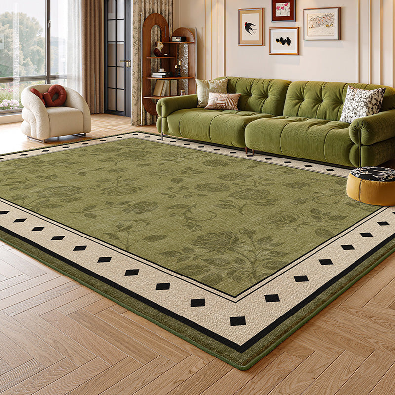 Versailles Muse French Medallion Area Rug – Beige and Sage Waterproof Non-Slip Rug