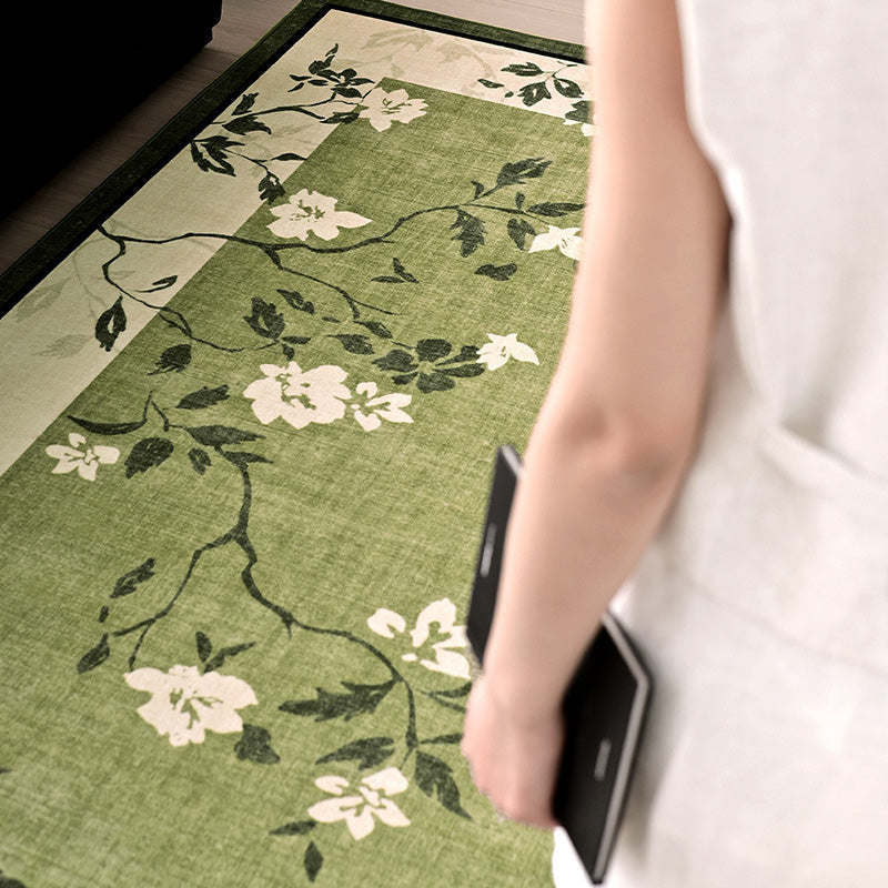 Versailles Muse French Medallion Area Rug – Beige and Sage Waterproof Non-Slip Rug