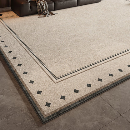 Nordique Cloud Printed Area Rug – Ivory Faux Cashmere Non-Slip Living Room Rug