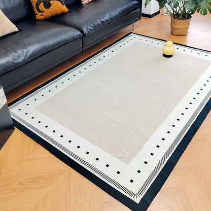 Nordique Cloud Printed Area Rug – Ivory Faux Cashmere Non-Slip Living Room Rug