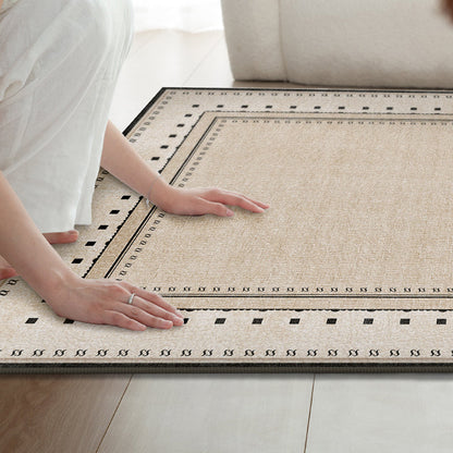 Nordique Cloud Printed Area Rug – Ivory Faux Cashmere Non-Slip Living Room Rug