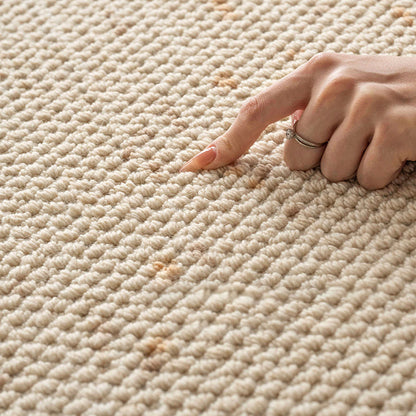 Nordic Serenity Wool Nylon Blend Rug – Warm Oatmeal Artisan Loop Pile Area Rug