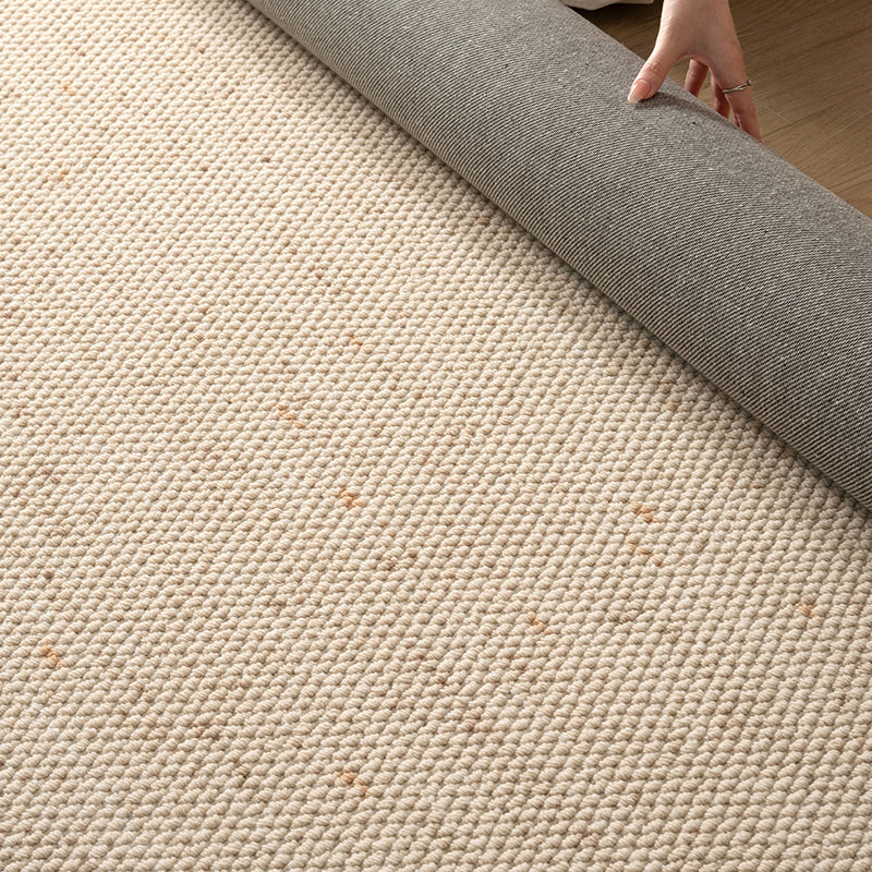 Nordic Serenity Wool Nylon Blend Rug – Warm Oatmeal Artisan Loop Pile Area Rug