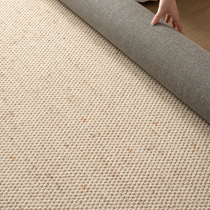 Nordic Serenity Wool Nylon Blend Rug – Warm Oatmeal Artisan Loop Pile Area Rug