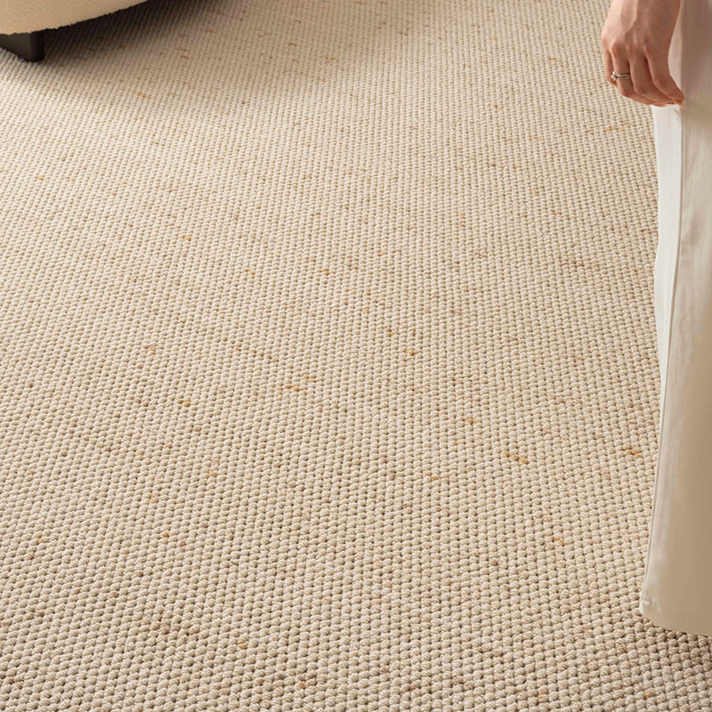Nordic Serenity Wool Nylon Blend Rug – Warm Oatmeal Artisan Loop Pile Area Rug
