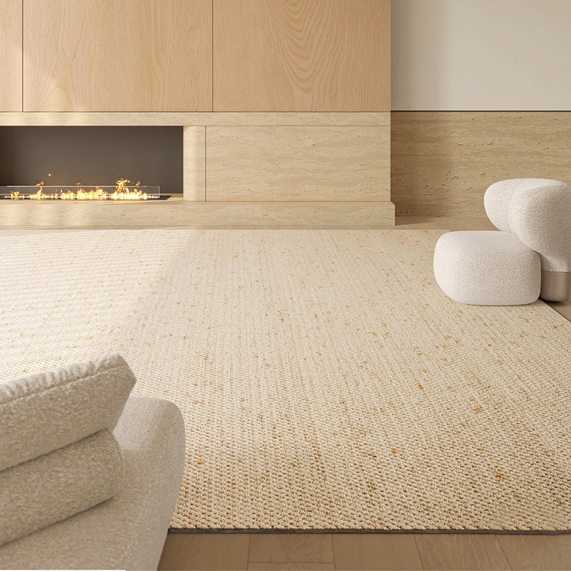 Nordic Serenity Wool Nylon Blend Rug – Warm Oatmeal Artisan Loop Pile Area Rug