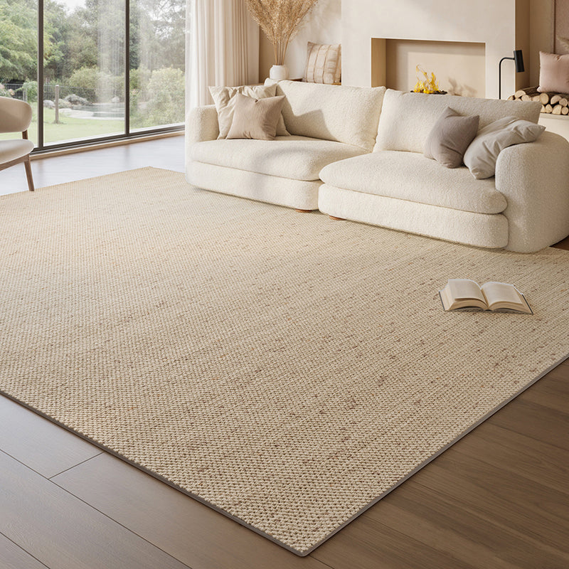 Nordic Serenity Wool Nylon Blend Rug – Warm Oatmeal Artisan Loop Pile Area Rug