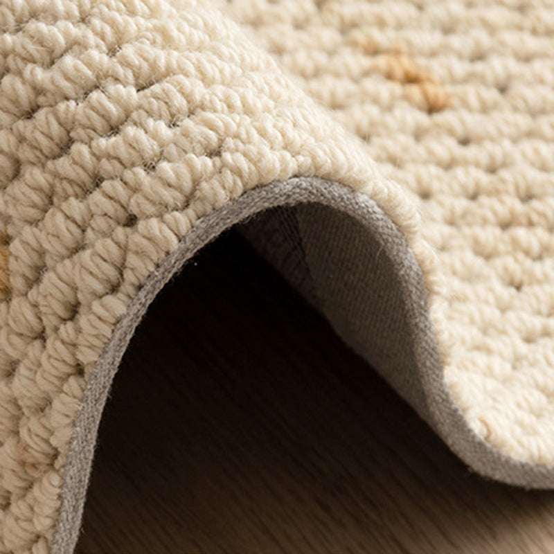 Nordic Serenity Wool Nylon Blend Rug – Warm Oatmeal Artisan Loop Pile Area Rug
