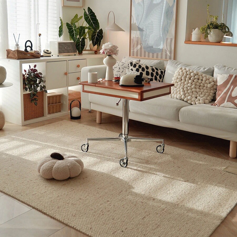 Nordic Serenity Wool Nylon Blend Rug – Warm Oatmeal Artisan Loop Pile Area Rug