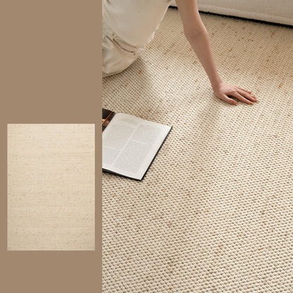 Nordic Serenity Wool Nylon Blend Rug – Warm Oatmeal Artisan Loop Pile Area Rug