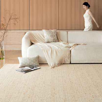 Nordic Serenity Wool Nylon Blend Rug – Warm Oatmeal Artisan Loop Pile Area Rug
