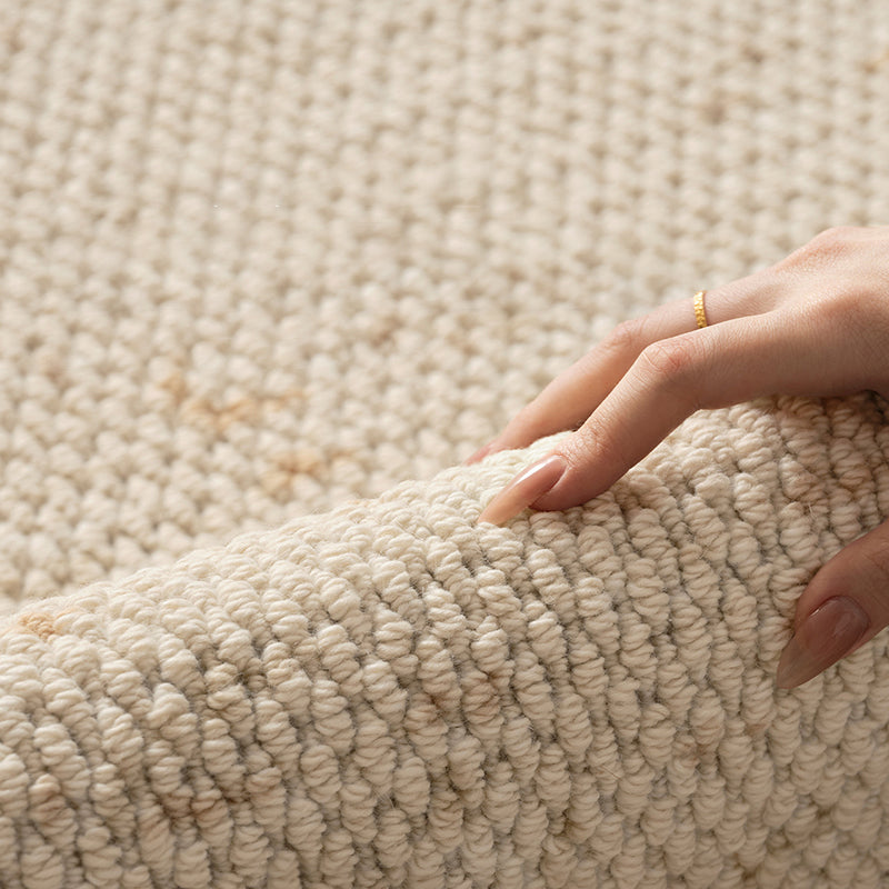 Nordic Serenity Wool Nylon Blend Rug – Warm Oatmeal Artisan Loop Pile Area Rug
