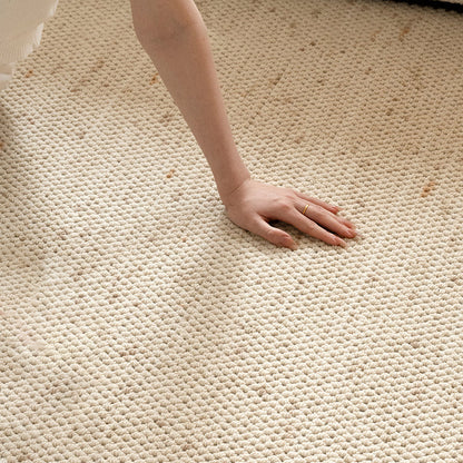 Nordic Serenity Wool Nylon Blend Rug – Warm Oatmeal Artisan Loop Pile Area Rug