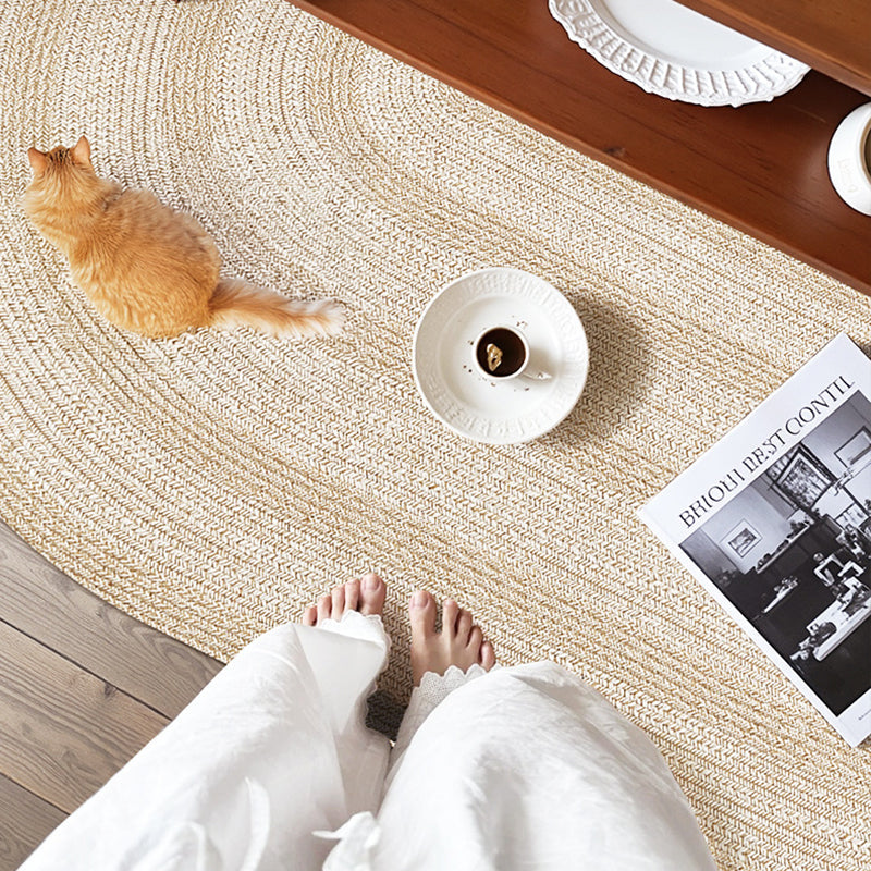 Zen Earth Handwoven Wool Jute Round Rug – Japandi Textured Weave for Living Room