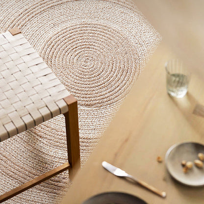 Zen Earth Handwoven Wool Jute Round Rug – Japandi Textured Weave for Living Room