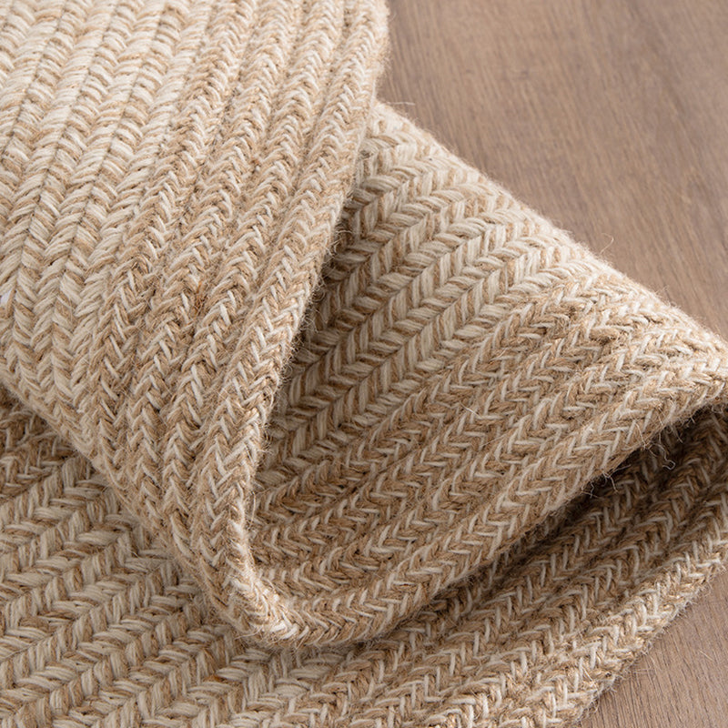 Zen Earth Handwoven Wool Jute Round Rug – Japandi Textured Weave for Living Room