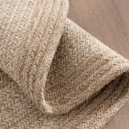 Zen Earth Handwoven Wool Jute Round Rug – Japandi Textured Weave for Living Room