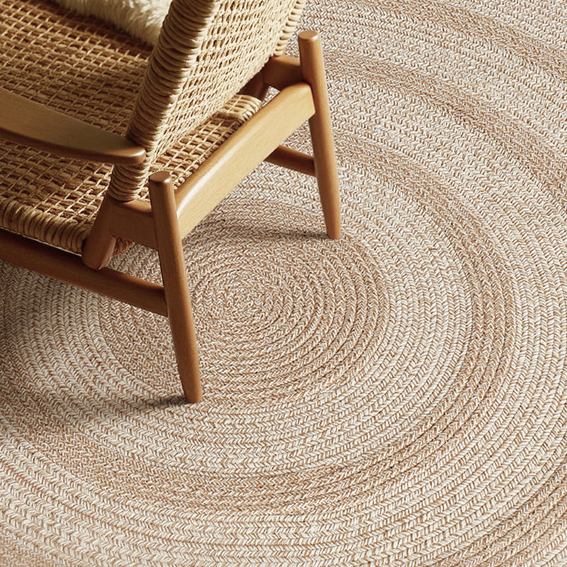 Zen Earth Handwoven Wool Jute Round Rug – Japandi Textured Weave for Living Room