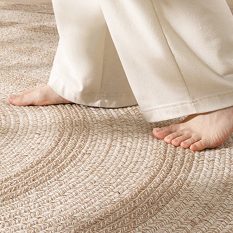Zen Earth Handwoven Wool Jute Round Rug – Japandi Textured Weave for Living Room