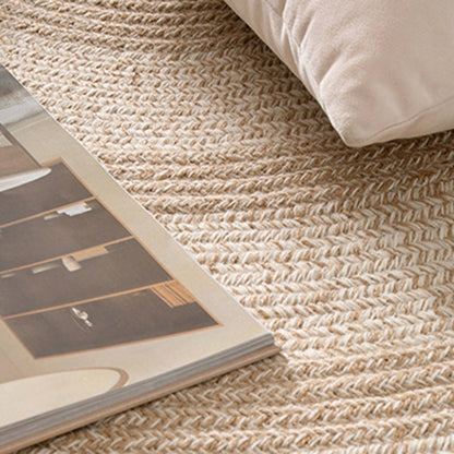 Zen Earth Handwoven Wool Jute Round Rug – Japandi Textured Weave for Living Room